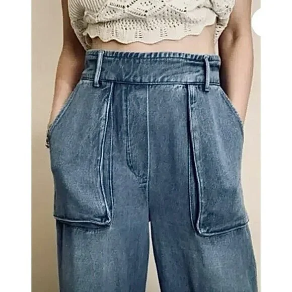 YFB Young Fabulous Broke Saidie High Rise Wide Leg Drapey Pants Size Small NWT - Picture 3 of 8